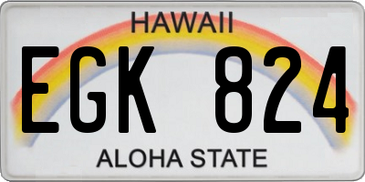 HI license plate EGK824