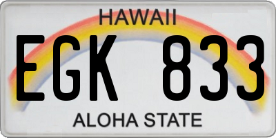 HI license plate EGK833