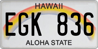 HI license plate EGK836