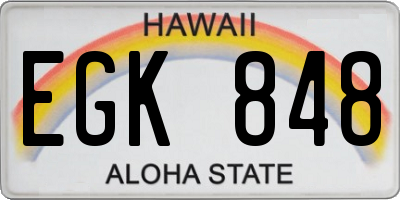 HI license plate EGK848