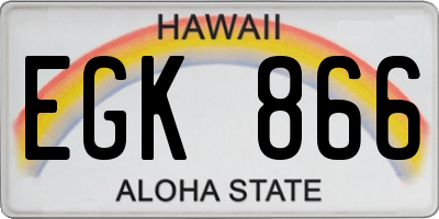 HI license plate EGK866