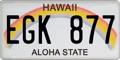 HI license plate EGK877