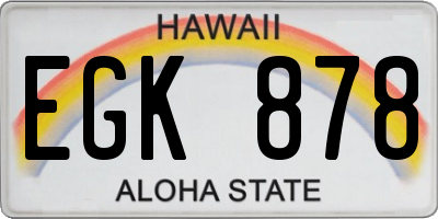 HI license plate EGK878