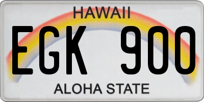 HI license plate EGK900