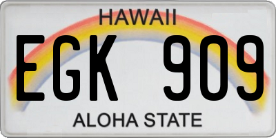 HI license plate EGK909