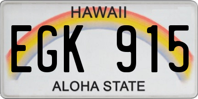 HI license plate EGK915