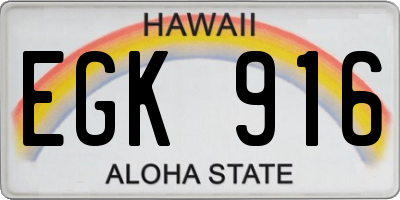 HI license plate EGK916