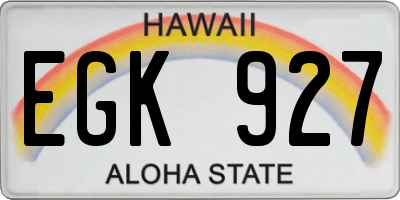 HI license plate EGK927
