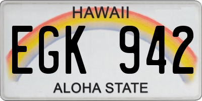 HI license plate EGK942