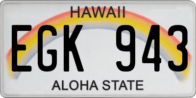 HI license plate EGK943