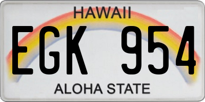 HI license plate EGK954