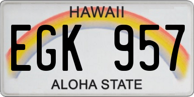 HI license plate EGK957
