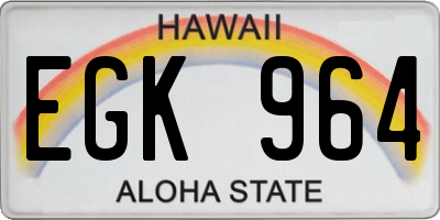 HI license plate EGK964