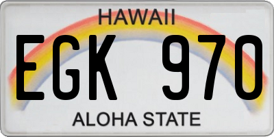 HI license plate EGK970