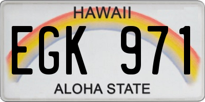 HI license plate EGK971