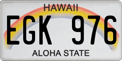 HI license plate EGK976