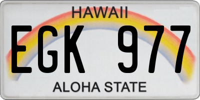 HI license plate EGK977