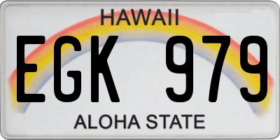 HI license plate EGK979