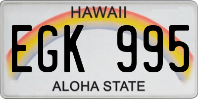 HI license plate EGK995