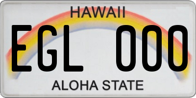 HI license plate EGL000
