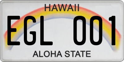 HI license plate EGL001