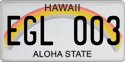 HI license plate EGL003