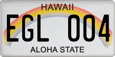 HI license plate EGL004