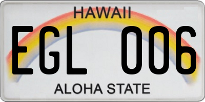 HI license plate EGL006