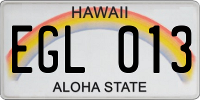 HI license plate EGL013