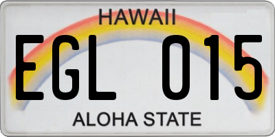 HI license plate EGL015