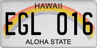 HI license plate EGL016