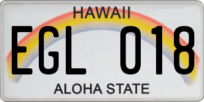 HI license plate EGL018