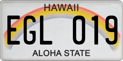 HI license plate EGL019