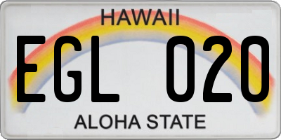 HI license plate EGL020