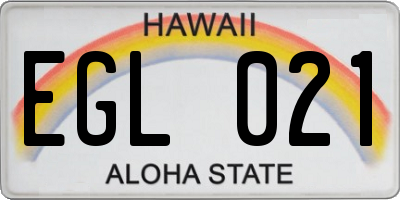 HI license plate EGL021