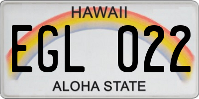 HI license plate EGL022