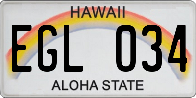 HI license plate EGL034