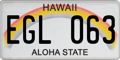 HI license plate EGL063
