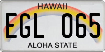 HI license plate EGL065