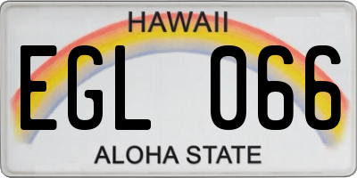 HI license plate EGL066