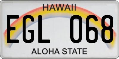 HI license plate EGL068