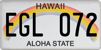 HI license plate EGL072