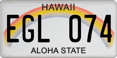 HI license plate EGL074