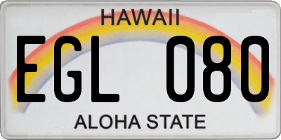 HI license plate EGL080