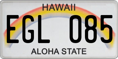 HI license plate EGL085