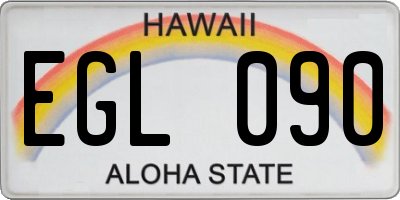 HI license plate EGL090
