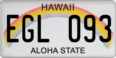 HI license plate EGL093