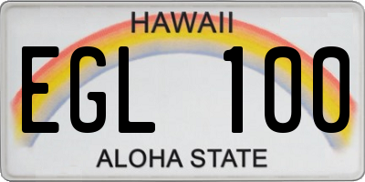 HI license plate EGL100