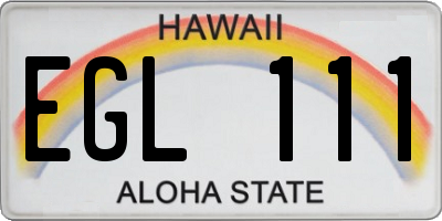 HI license plate EGL111
