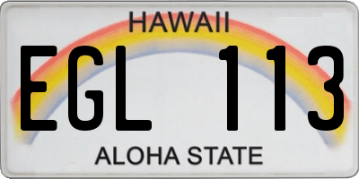 HI license plate EGL113